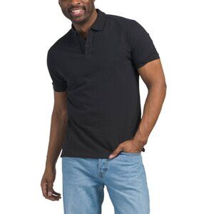 SCOTCH & SODA Black Slub Short Sleeve Polo